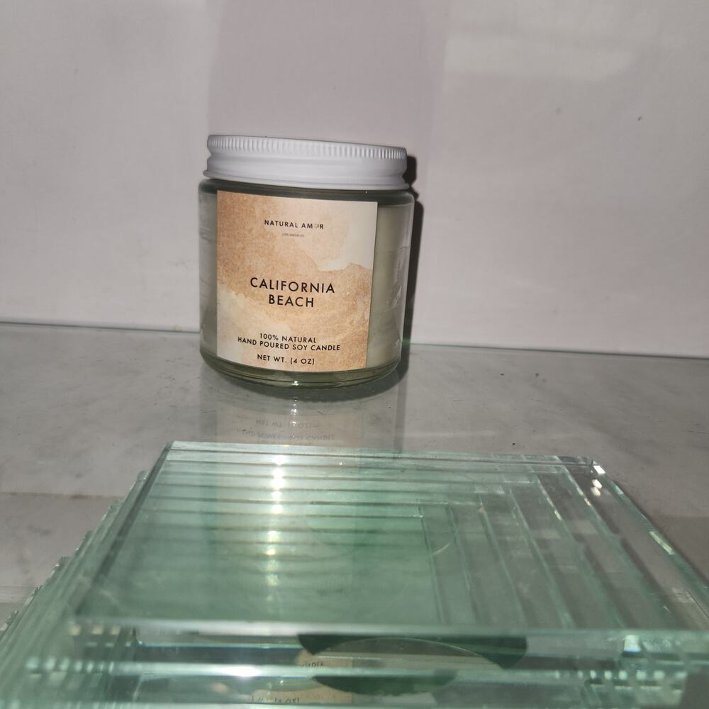 Natural Amor New 4 ounce Soy Candle 100% natural California Beach